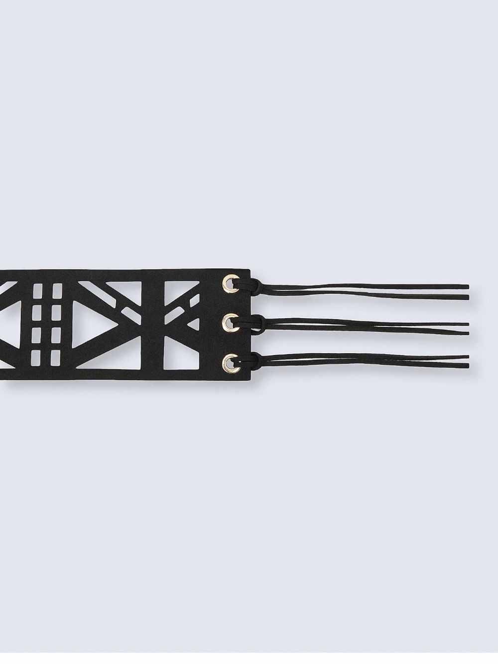 Leather cut out fringed laced belt - Picture 5 of 8